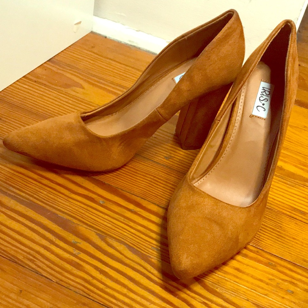 Pumpkin Suede Wedge Heel
